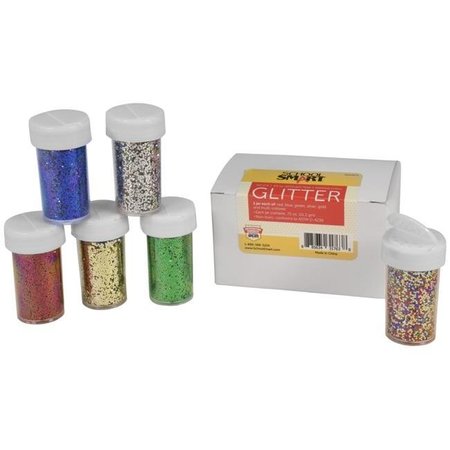 SCHOOL SMART School Smart 2004073 0.75 oz Craft Glitter; Assorted Color - Set of 6 2004073